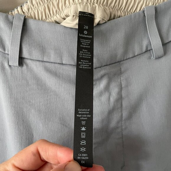 Lululemon Shadow Lite Pant Oxford Mid Rise Casual Chino Pants Gray 28 - Picture 9 of 9